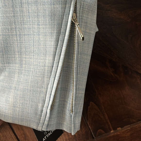 NWT White House Black Market plaid Blue-white soft plaid Blazer Jacket sz 12 - Picture 5 of 12